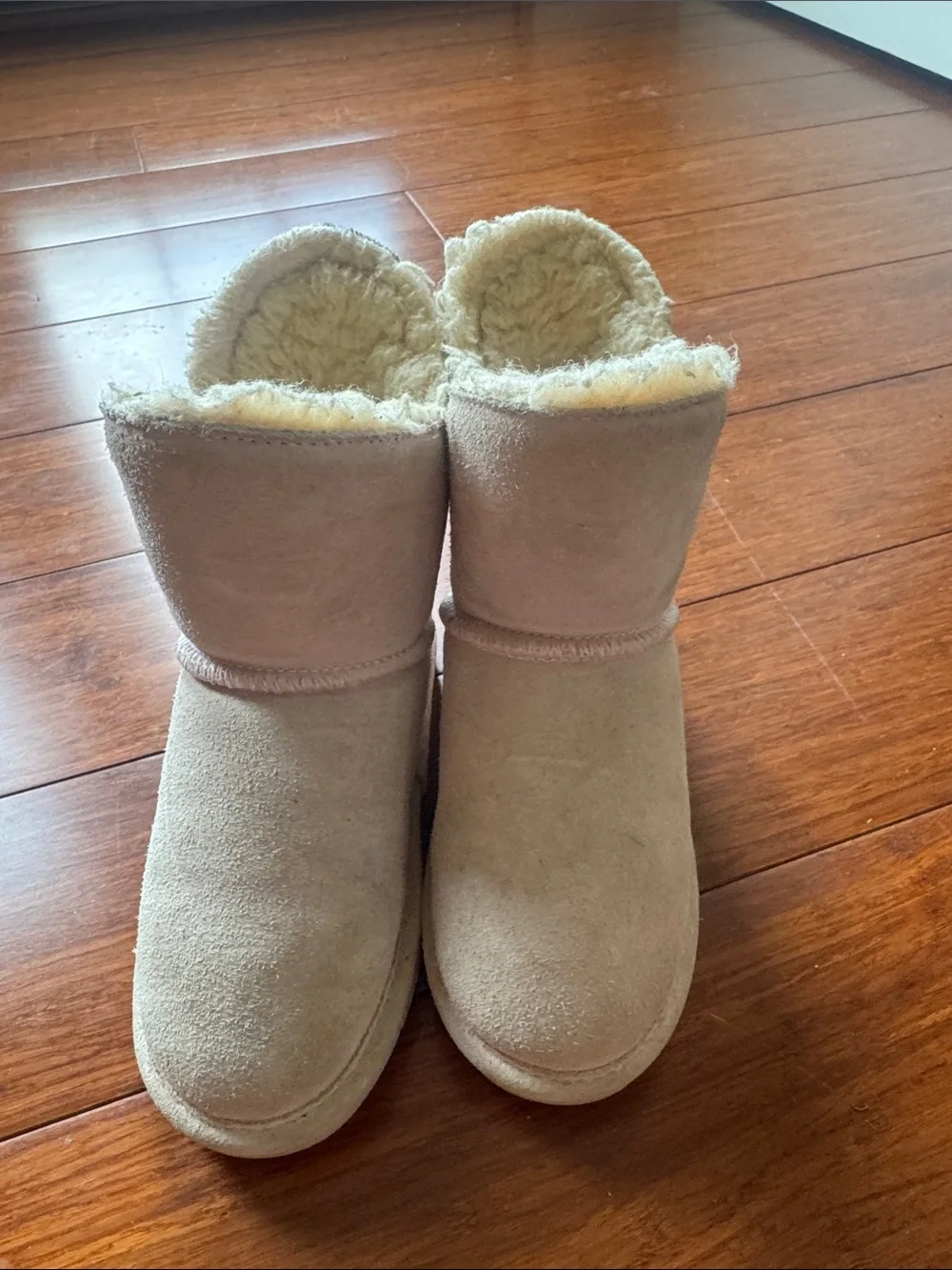 BearPaw Kids Light purple Shearling Button Boots